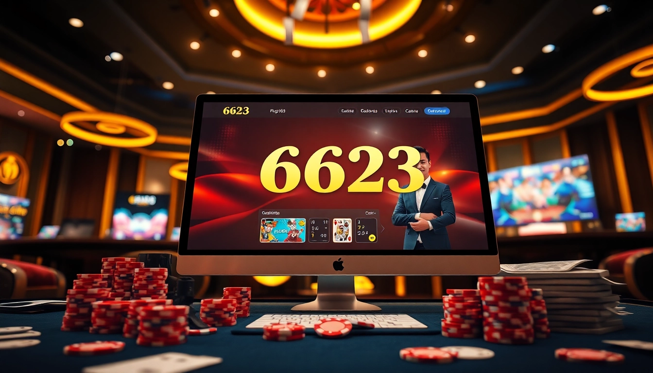 Dynamic online casino experience showcasing 6623 gaming interface with vibrant graphics and professional dealer.
