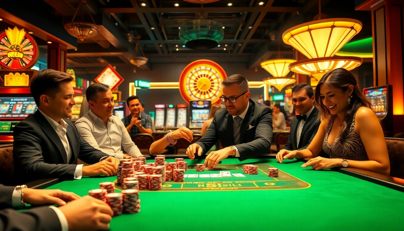 S8 gaming atmosphere with players enjoying poker at an upscale casino table.