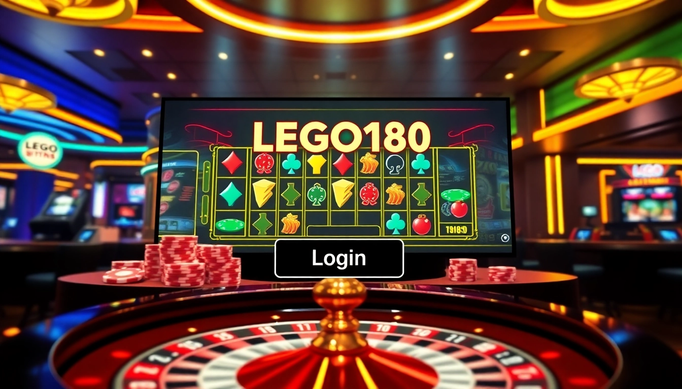 Winning big with LEGO138 login on a luxurious casino interface featuring vibrant slot visuals.