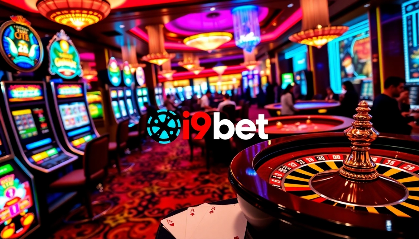 Engaging scene of players enjoying games at i9bet casino, highlighting excitement and luxury.
