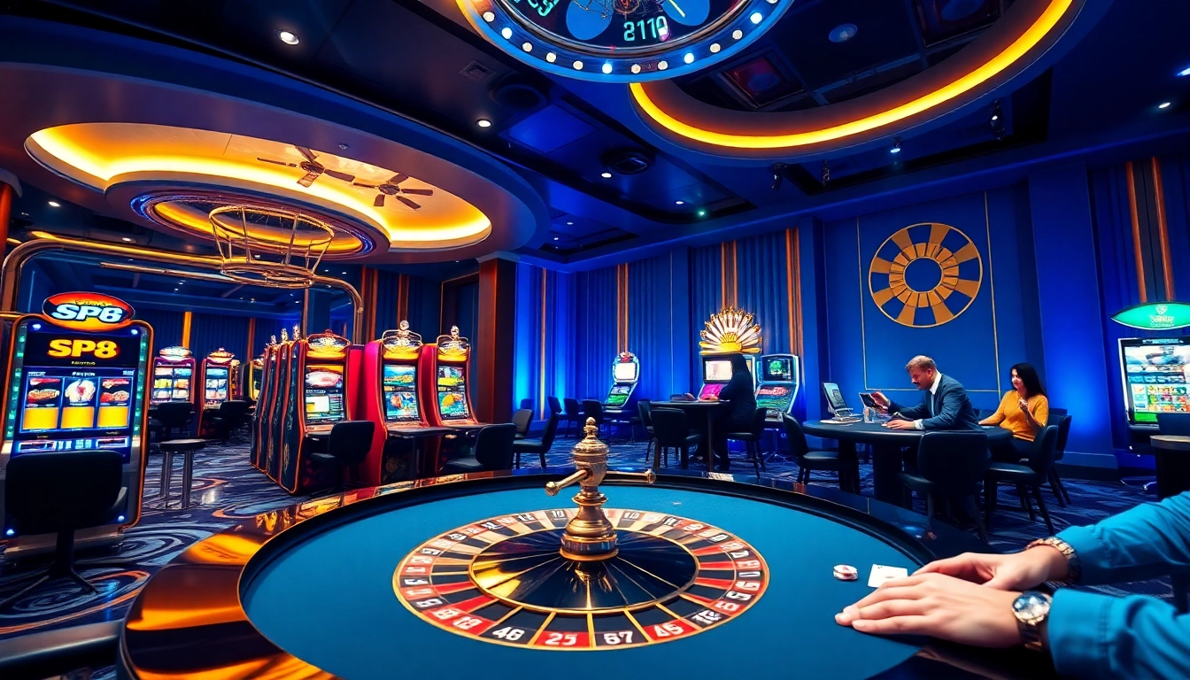 Play exciting games at https://sp8.biz/ with vibrant slot machines and casino tables.